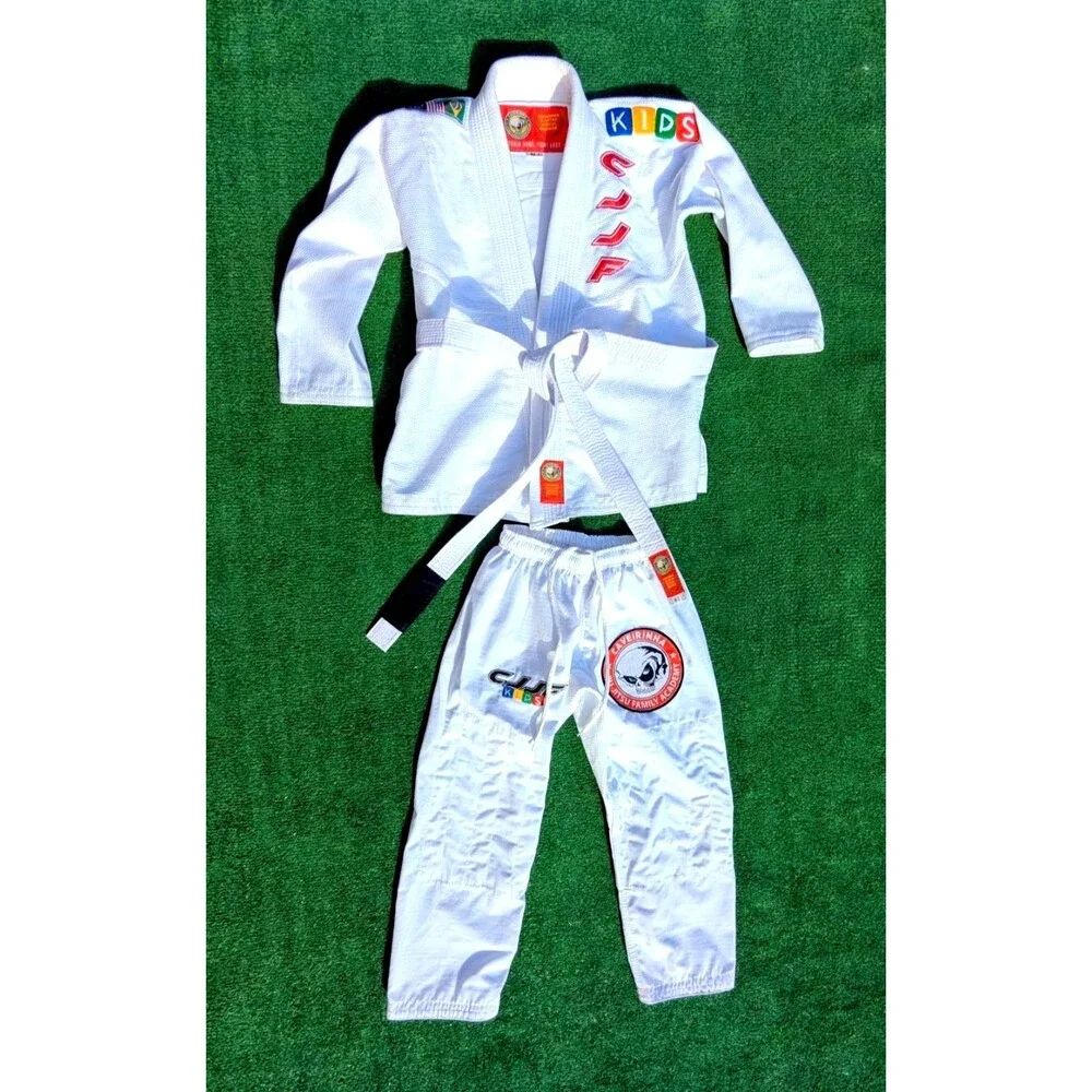 Kids Jiu-Jitsu Gi Keikogi Uniform White Unisex Size M1 100% Cotton Uniform EUC